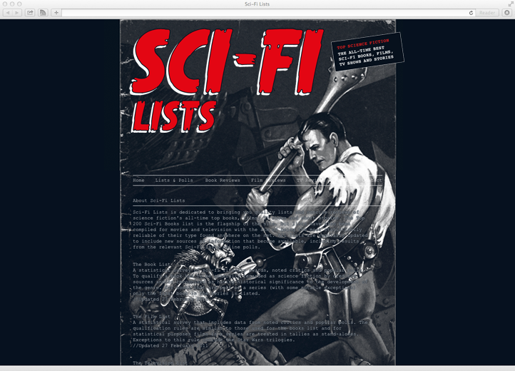 SCI-FI WEBSITE REDESIGN 2